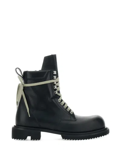 RICK OWENS LOW ARMY LACE-UP LUG-SOLE BOOTS