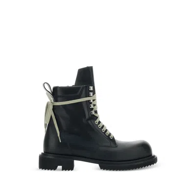 RICK OWENS LOW ARMY LACE-UP LUG-SOLE BOOTS