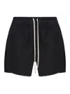 Rick Owens Elastic Waistband Swim Trunks In Black