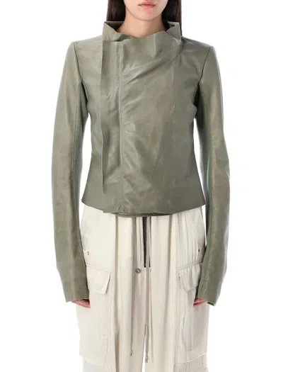 Rick Owens Low Neck Biker In Green