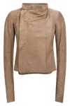 Rick Owens Low Neck Biker Casual Jackets And Parka Pink