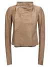 Rick Owens Low Neck Biker Casual Jackets And Parka Pink