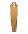 Rick Owens Yellow Porterville Arrowhead Maxi Dress In Brown