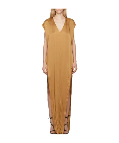 Rick Owens Yellow Porterville Arrowhead Maxi Dress In 62 Honey