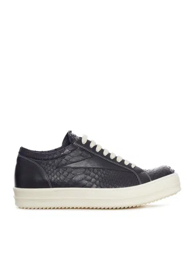 Rick Owens Low Sneakers In Exotic Leather In Multi