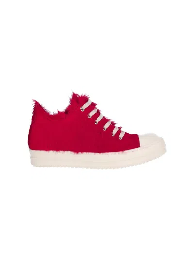 Rick Owens 'low' Trainers In Red