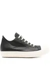 Rick Owens Men Low Sneaks In Grain Calf Leather In Black