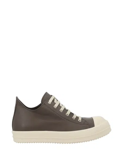 Rick Owens Low Sneaks Sneakers In Brown