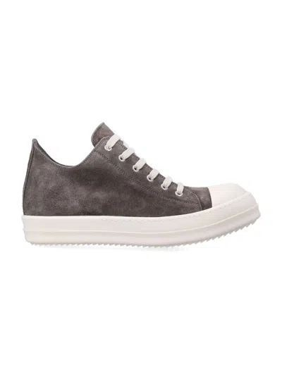 Rick Owens Low Suede Sneakers In Brown