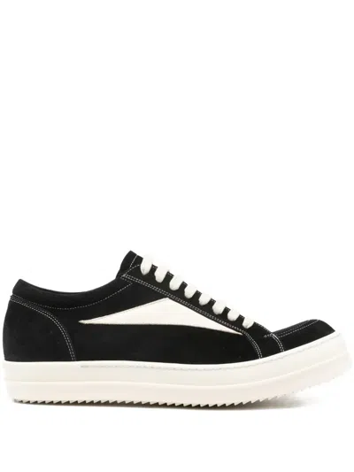 Rick Owens Low-top Lace-up Sneakers In Black