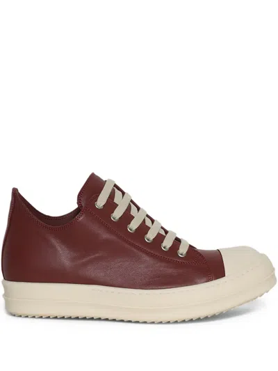 RICK OWENS LOW-TOP LEATHER SNEAKERS