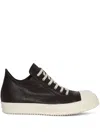 Rick Owens Men Low Sneaks In Grain Calf Leather In Brown