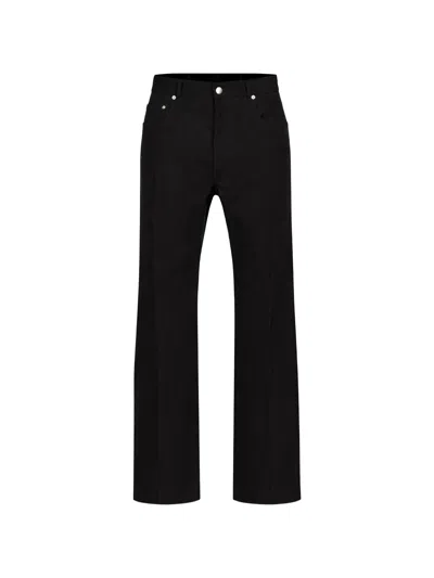 Rick Owens Low-rise Loose-fit Five-pocket Wool Trousers With Belt Loops In Black