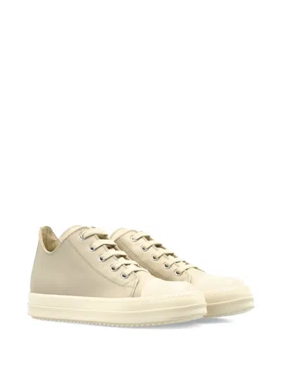 Rick Owens Kids' Low-top Leather Sneakers In Neutral