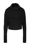 Rick Owens Ls Cowl Sweater Clothing In Black