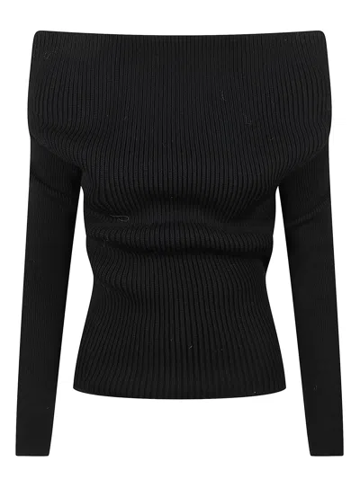 Rick Owens Ls Cowl Sweater In Black