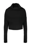 Rick Owens Ls Cowl Sweater Clothing In Black