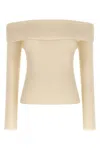 Rick Owens Long Sleeve Off Shoulder Knit Sweater In Neutral