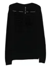 Rick Owens Ls Cut-out Front Sweater In Black