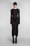 Rick Owens Ls Dress Dress In Black Viscose In Black