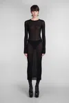 Rick Owens Ls Dress Dress In Black Viscose In Black