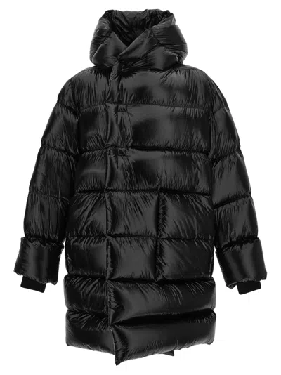 Rick Owens 'long Down Jacket With Hood And Pockets' In Black