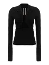 Rick Owens Black Hollywood Jersey Ls Prong T-shirt In Black
