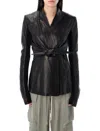 Rick Owens Tailored Wrap Ls Strutter Jacket In Black