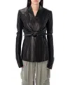 Rick Owens Tailored Wrap Ls Strutter Jacket In Black