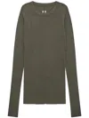 Rick Owens Long Sleeve Round Neck Knit Top In Green