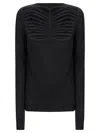 Rick Owens Ribbed-panel Long-sleeve Sweater In Black