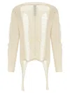Rick Owens Torn Ivory Sweater In Wool In Neutral