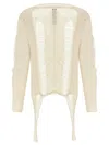 Rick Owens Torn Ivory Sweater In Wool