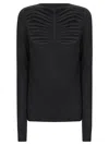 Rick Owens Black Sweater With Distressed Effect And Cut-out Details On The Front In Alpaca Blend Woman In Black
