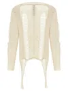 Rick Owens Torn Ivory Sweater In Wool In Multi