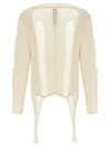 Rick Owens Torn Ivory Sweater In Wool In White