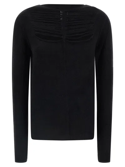 RICK OWENS LS TOP SWEATERS AND CARDIGANS BLACK