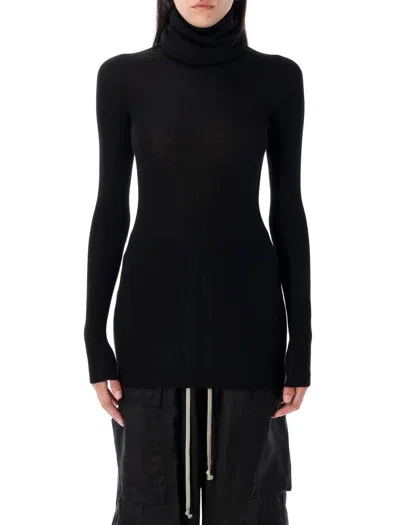 Rick Owens Ls Tube Merino In Black