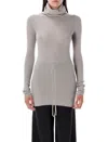 Rick Owens Ribbed-knit Turtleneck Sweater In Gray