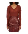 Rick Owens Ls V Fine-knit Cropped Jumper In Red