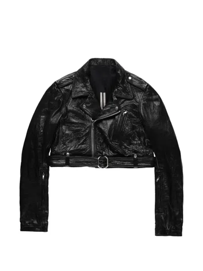 Rick Owens Luke Stooges Cropped Jacket In Black