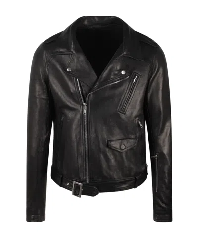Rick Owens Lukes Stooges Leather Jacket In Black