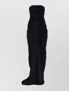 Rick Owens Luminosity Draped Pleated Mesh Gown In Black