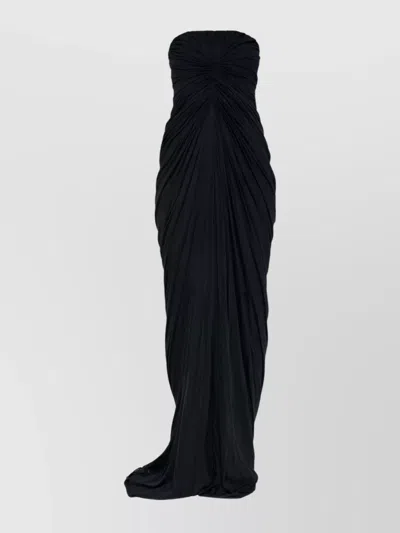 RICK OWENS LUMINOSITY DRAPED PLEATED MESH GOWN
