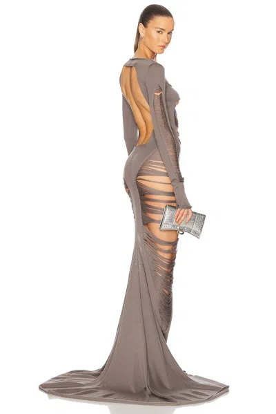 Rick Owens Luna Dress In Brown