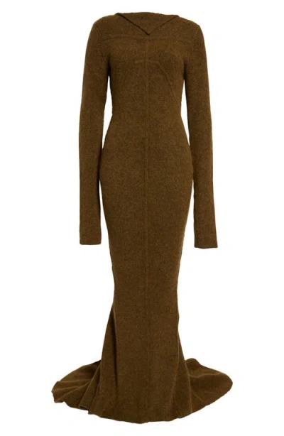 Rick Owens Luna Rib Knit Open Back Dress In White