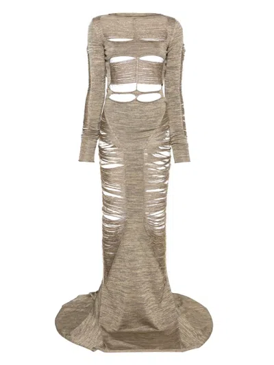 Rick Owens Luna Maxi Dress In Gold