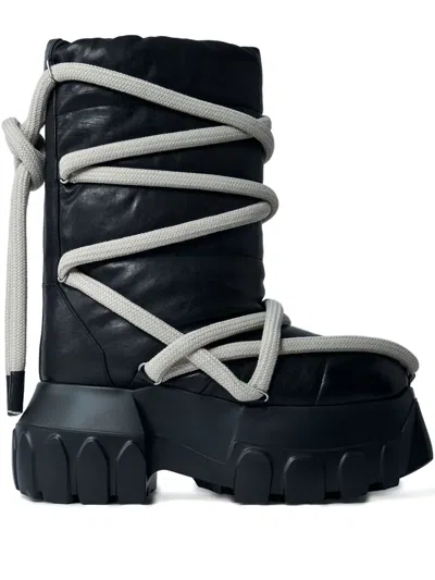 Rick Owens Lunar Mega Tractor Boots In Black
