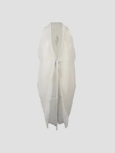 Rick Owens Luxe Lamb Fur Jacket In White