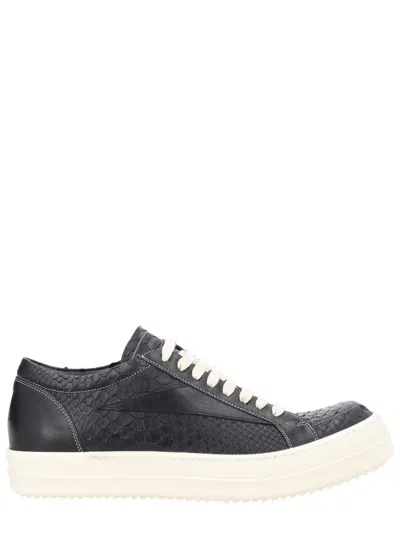 Rick Owens Luxe Lambleather Sneakers For Men In Black